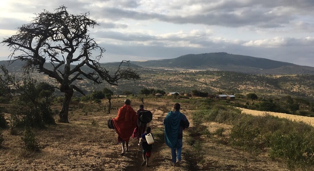 Maasai men walking