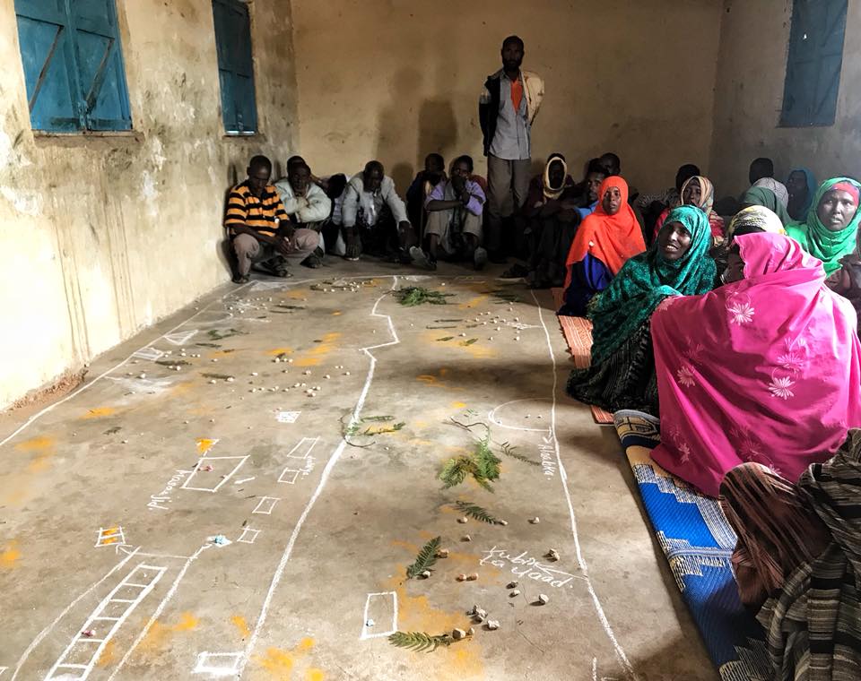 Community hygiene mapping session in camp 